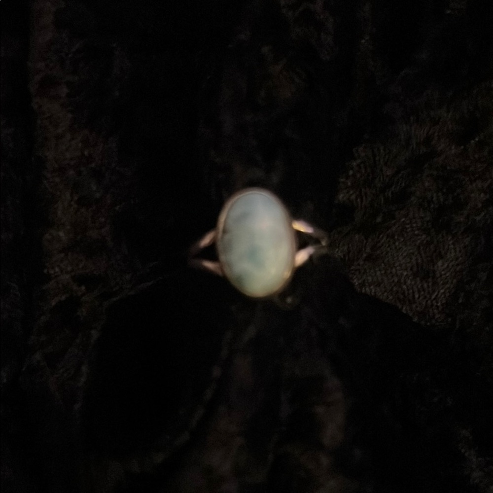 Genuine Natural Larimar Stone set in Sterling 925 Silver.  size 8